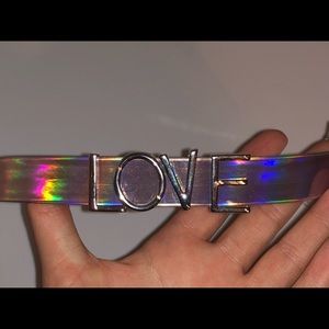 Holographic “LOVE” choker